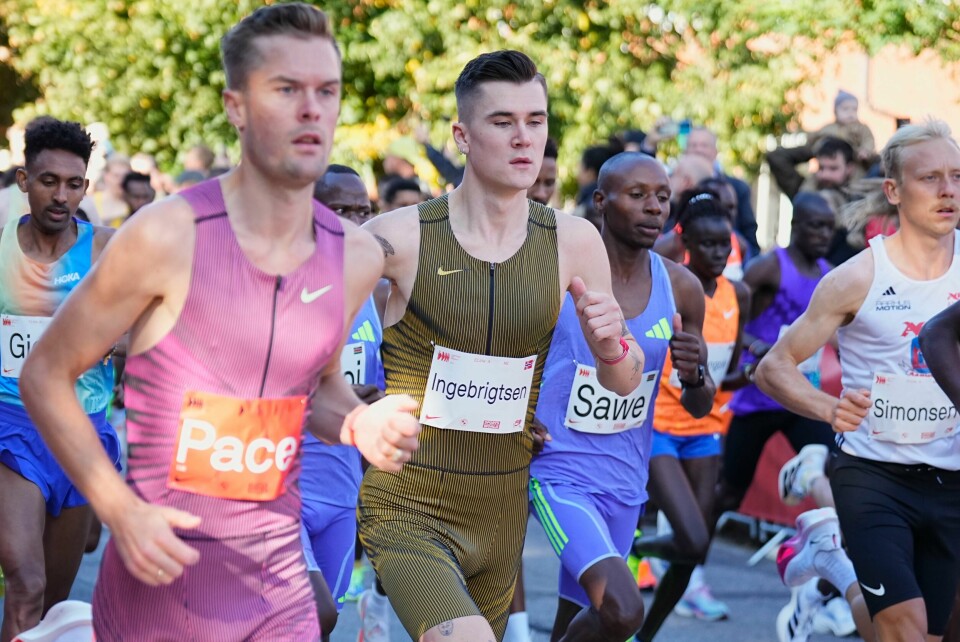 Filip Ingebrigtsen og Jakob Ingebrigtsen i aksjon under København halvmaraton lørdag Filip Ingebrigtsen og Jakob Ingebrigtsen under København halvmaraton. Foto: Martin Sylvest / Ritzau Scanpix / NTB