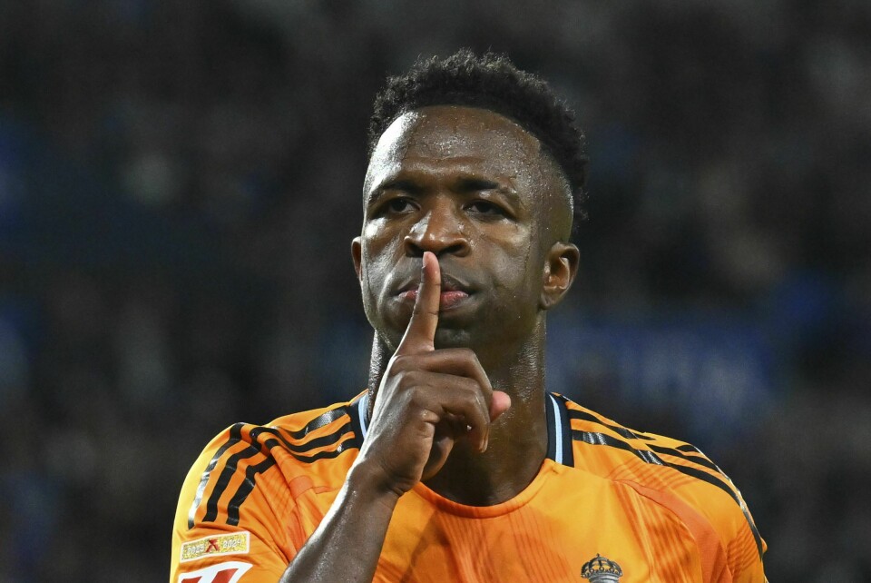Vinicius scoret på en av straffene for Real Madrid Vinicius scoret for Real Madrid. Foto: Miguel Oses / AP / NTB