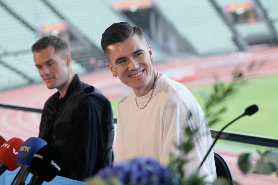 Jakob Ingebrigtsen og brødrene Filip og Henrik møtte pressen mandag.Foto: Thomas Fure / NTB Jakob Ingebrigtsen og brødrene Filip og Henrik møtte pressen mandag.Foto: Thomas Fure / NTB