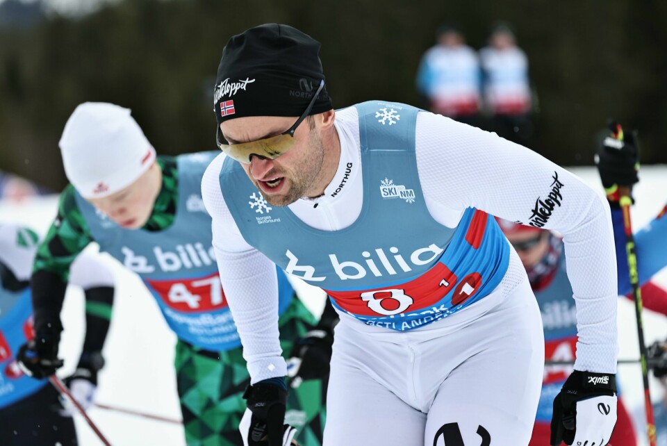 Petter Northug kom til kort søndag. Petter Northug skal gå NM-finale i lagsprint for Strindheim. Foto: Geir Olsen / NTB