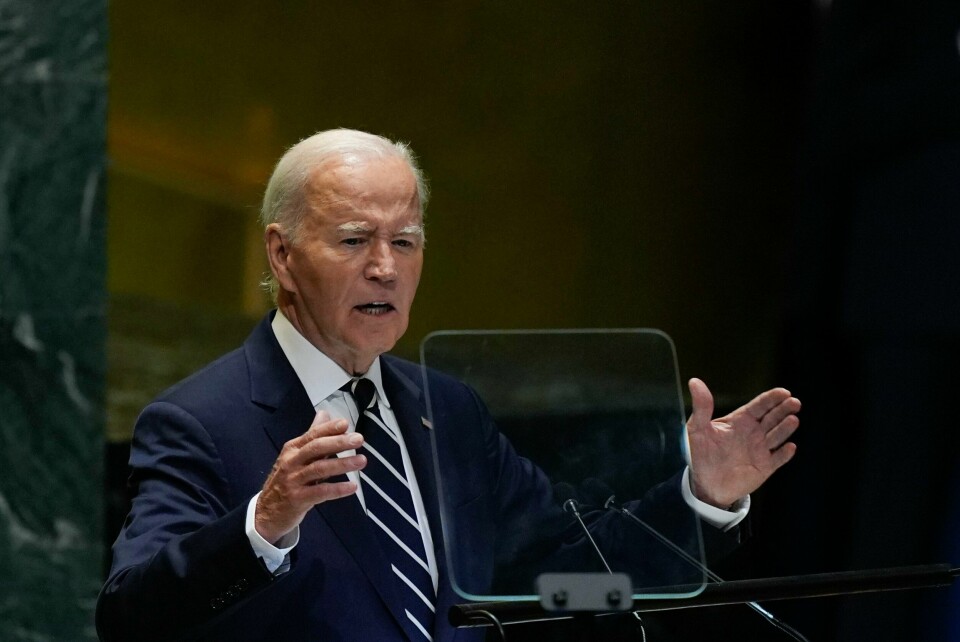 President Joe Biden advarte om mulige farer ved utviklingen av kunstig intelligens i sin tale i hoveddebatten i FN tirsdag. President Joe Biden advarte om mulige farer ved utviklingen av kunstig intelligens i sin tale i hoveddebatten i FN tirsdag. Foto: Julia Demaree Nikhinson / AP / NTB