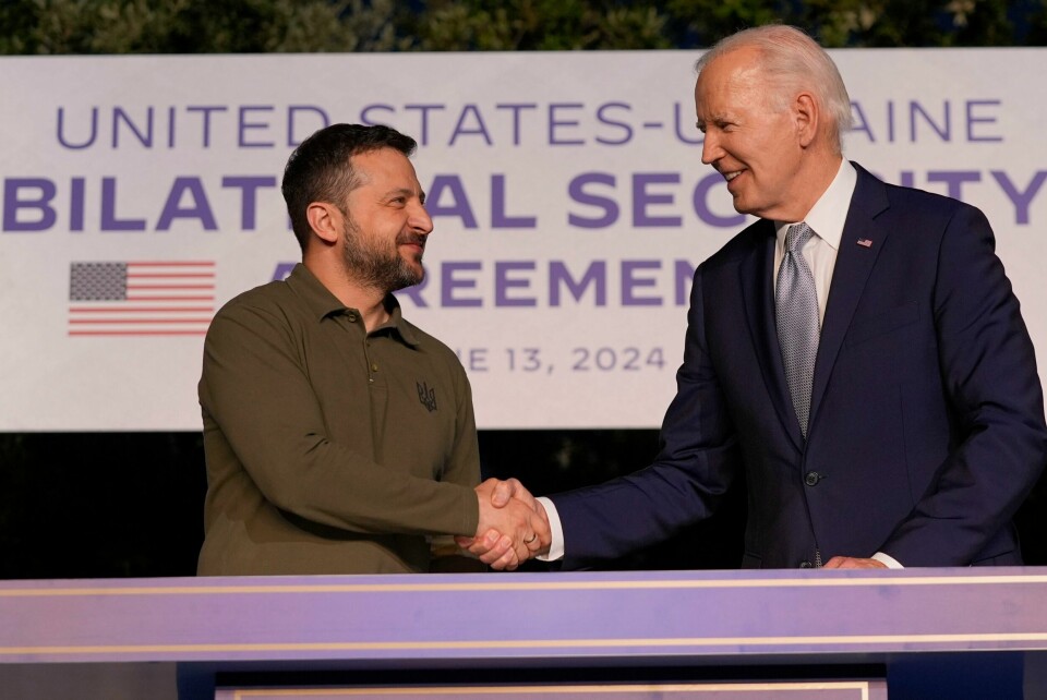 Presidentene Volodymyr Zelenskyj og Joe Biden har møttes flere ganger før, her på G7-toppmøtet i Italia i juni. Neste uke skal de møtes igjen. Presidentene Volodymyr Zelenskyj og Joe Biden har møttes flere ganger før, her på G7-toppmøtet i Italia i juni. Neste uke skal de møtes igjen. Foto: Alex Brandon / AP / NTB
