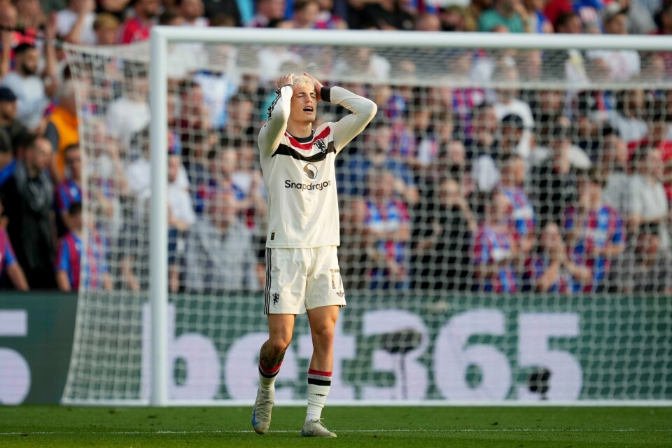 Det ble bare nesten for Alejandro Garnacho og Manchester United mot Crystal Palace lørdag. Det ble bare nesten for Alejandro Garnacho og Manchester United mot Crystal Palace lørdag. Foto: Kin Cheung / AP / NTB.