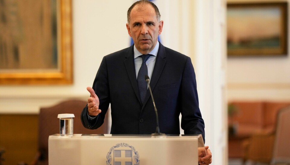 George Gerapetritis sier at eskaleringen på grensen mellom Israel og Libanon viser en internasjonal svikt i presset mot Israel. George Gerapetritis sier at eskaleringen på grensen mellom Israel og Libanon viser en internasjonal svikt i presset mot Israel. Foto: Petros Giannakouris / AP / NTB