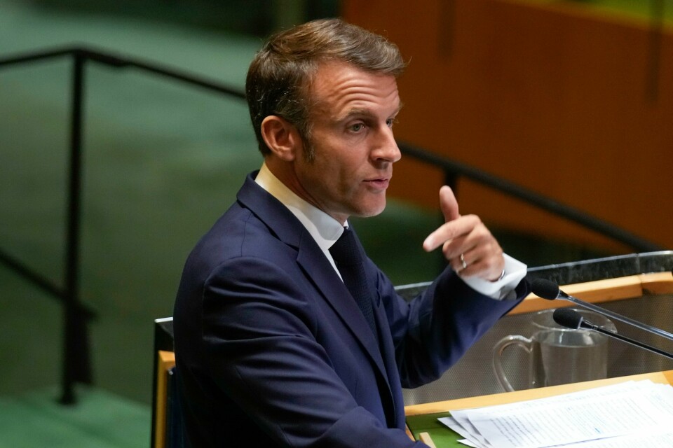 USA må legge press på Israel for å gå med på det fransk-amerikanske forslaget om en våpenhvile i Libanon, sier Frankrikes president Emmanuel Macron. USA må legge press på Israel for å gå med på det fransk-amerikanske forslaget om en våpenhvile i Libanon, sier Frankrikes president Emmanuel Macron. Foto: Seth Wenig / AP / NTB