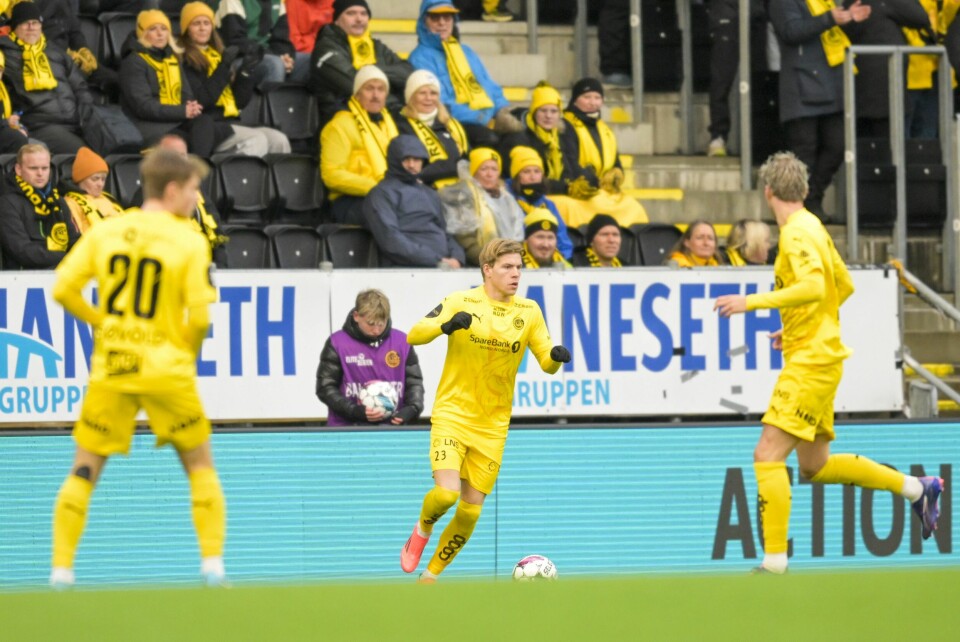 Bodø/Glimts Jens Petter Hauge (midten) var høyt og lavt mot Kristiansund. Bodø/Glimts Jens Petter Hauge (midten) var høyt og lavt mot Kristiansund.Foto: Annika Byrde / NTB
