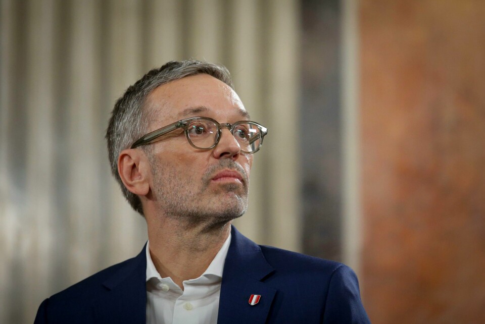 FPÖ-leder Herbert Kickl har tøffe dager framfor seg. Klarer han ikke danne en koalisjonsregjering, kan ytre høyre-partiet gå glipp av regjeringsmakten i Østerrike. Foto: Heinz-Peter Bader / AP / NTB