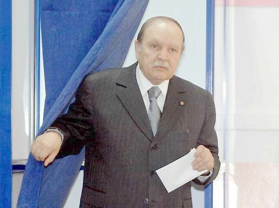 Presidenten i Algerie, Abdelaziz Bouteflika, ble raskt gratulert av USA og EU med valgseieren. FOTO: FAYEZ NURELDINE/NTB SCANPIX