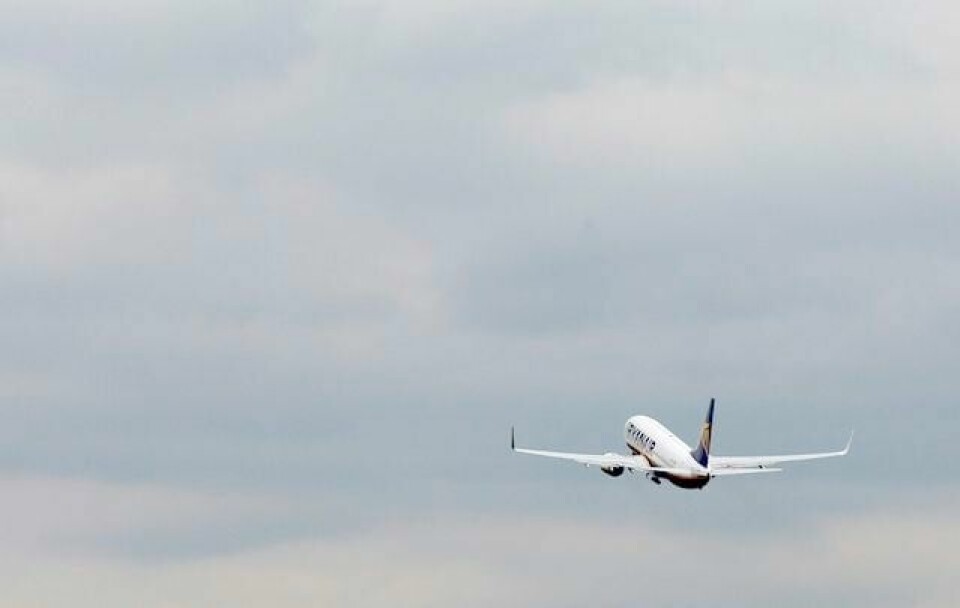 Et Ryanair-fly tar av fra Manchester.