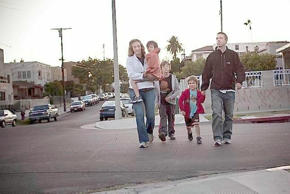 Familien McCollum er ferdig med prosjektet, men blir boende i Øst-Hollywood. De føler seg hjemme her nå. FOTO: CHRISTOPHER OLSSØN