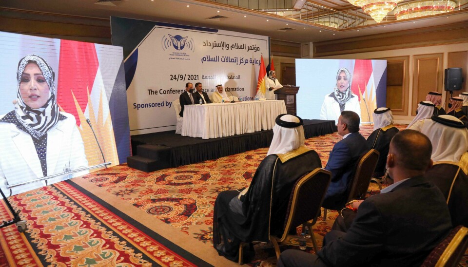 Fra fredskonferansen arrangert av den amerikanske tenketanken Center for Peace Communications (CPC) i Erbil nord i Irak fredag i forrige uke. Fra fredskonferansen arrangert av den amerikanske tenketanken Center for Peace Communications (CPC) i Erbil nord i Irak fredag i forrige uke.