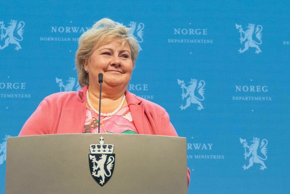 Statsminister Erna Solberg. Statsminister Erna Solberg kom med en gladnyhet til Andøya Space.Foto: Ali Zare / NTB