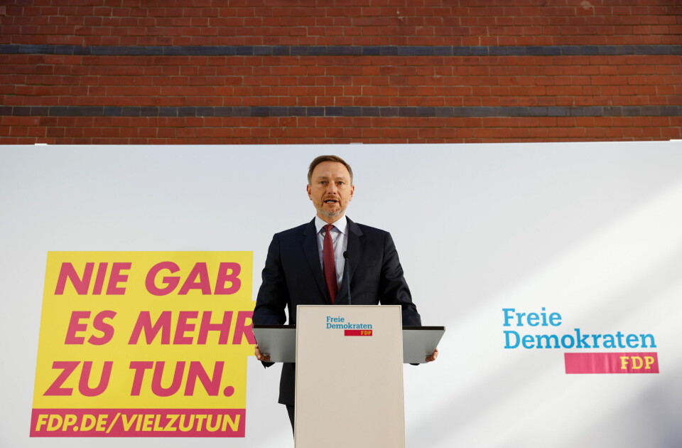 FDP-leder Christian Lindner møtte pressen onsdag. FDP-leder Christian Lindner møtte pressen onsdag.