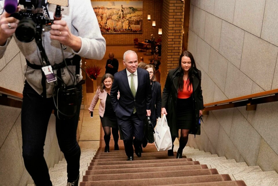 Finansminister Jan Tore Sanner kommer til Stortinget for å legge fram sitt siste statsbudsjett. Jan Tore Sanner