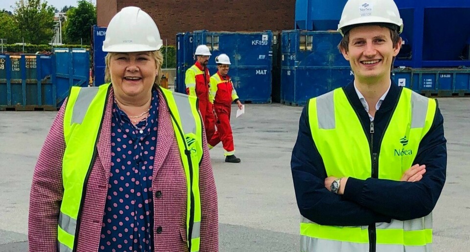 Erna Solberg og Aleksander Stokkebø. Erna Solberg og Aleksander Stokkebø.