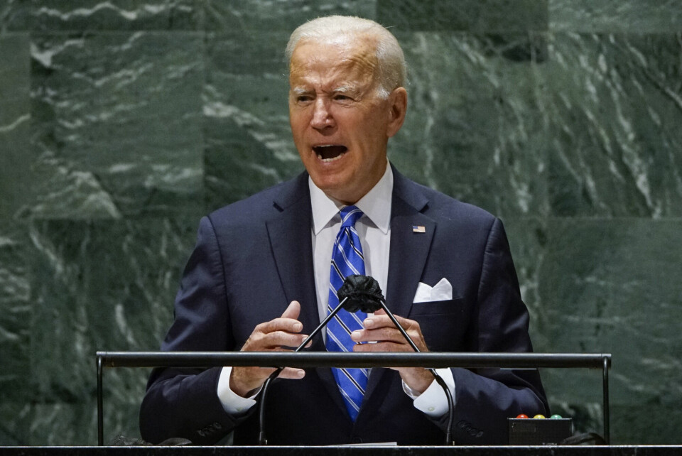 USAs president Joe Biden lovet å gi mer til klimafinansiering da han snakket til FNs hovedforsamling i september. Både USA og andre land må gi mer til dette formålet, og det blir et viktig tema på COP26 i Glasgow. USAs president Joe Biden lovet å gi mer til klimafinansiering da han snakket til FNs hovedforsamling i september. Både USA og andre land må levere mer til dette formålet, og det blir et viktig tema på COP26 i Glasgow.