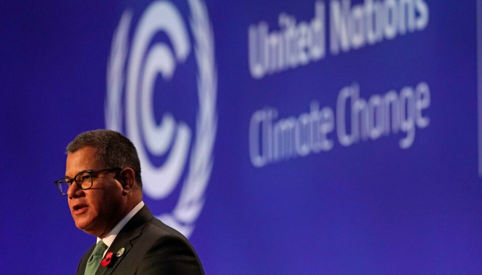 Presidenten for COP26, Alok Sharma, taler under åpningen av møtet søndag. Mandag begynner et storstilt toppmøte der over 100 stats- og regjeringssjefer ventes. Presidenten for COP26, Alok Sharma, taler under åpningen av møtet søndag. Mandag begynner et storstilt toppmøte der over 100 stats- og regjeringssjefer ventes. Foto: Alberto Pezzali / AP / NTB