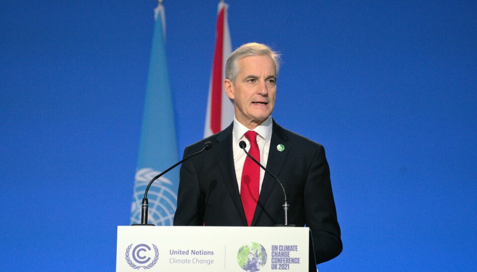 Statsminister Jonas Gahr Støre talte tirsdag på klimatoppmøtet Cop26 i Glagow. Statsminister Jonas Gahr Støre talte tirsdag på klimatoppmøtet Cop26 i Glagow. Foto: Terje Pedersen / NTB