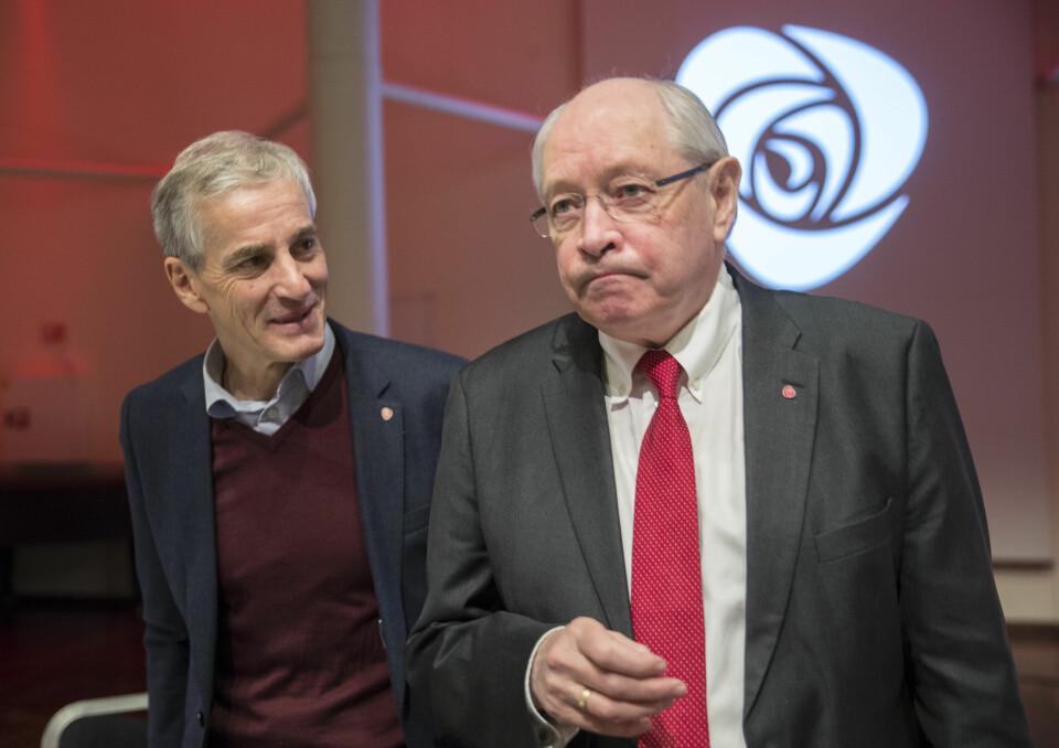 Martin Kolberg og Jonas Gahr Støre i 2018, under Acer-saken. Kolberg
