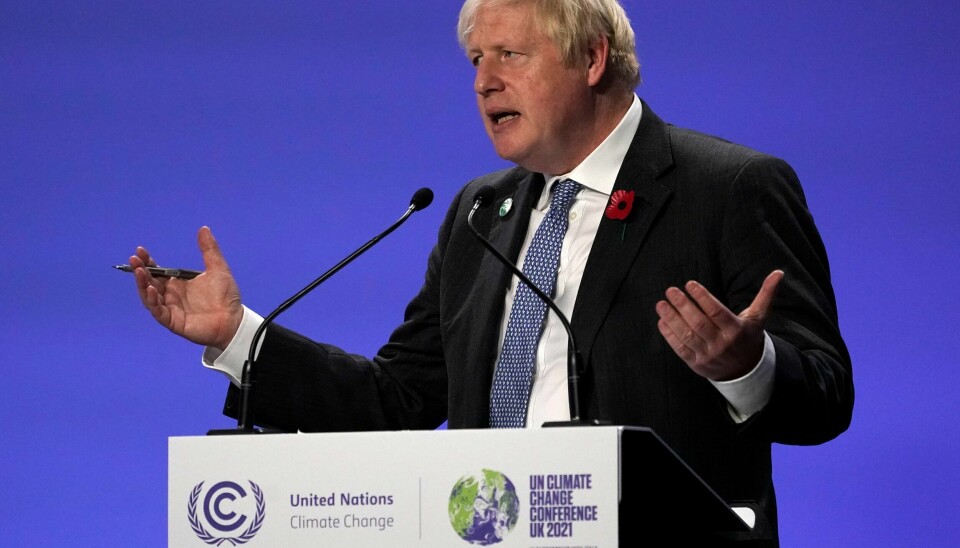 Den britiske statsministeren Boris Johnson sier han er «forsiktig optimistisk» med tanke på å komme fram til en klimaavtale på toppmøtet i Glasgow. Her fra tirsdagens pressekonferanse. Den britiske statsministeren Boris Johnson sier han er «forsiktig optimistisk» med tanke på å komme fram til en klimaavtale på toppmøtet i Glasgow. Her fra tirsdagens pressekonferanse. Foto: Alberto Pezzali / AP / NTB