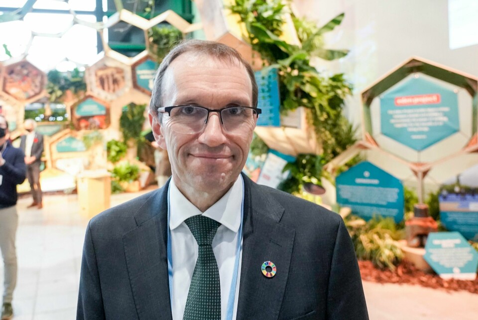 Klima- og miljøvernminister Espen Barth Eide har vært med på starten av klimakonferansen COP26 i Glasgow, og kommer tilbake om noen dager. Klima og miljøvernminister Espen Barth Eide under klimakonferansen COP26 i Glasgow.