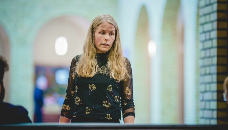 SVs nestleder Kirsti Bergstø før fremleggelsen av regjeringens forslag til endringer i statsbudsjettet i Stortinget tidligere denne uka. Foto:
