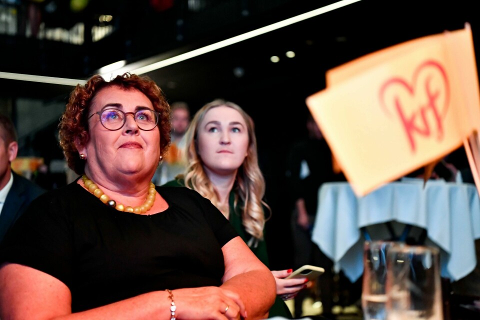 Olaug Bollestad på Kristelig Folkepartis valgvake på Vulkan Arena under stortingsvalget 2021. Nestleder Olaug Bollestad på Kristelig Folkepartis valgvake på Vulkan Arena under stortingsvalget 2021.Foto: Naina Helén Jåma / NTB