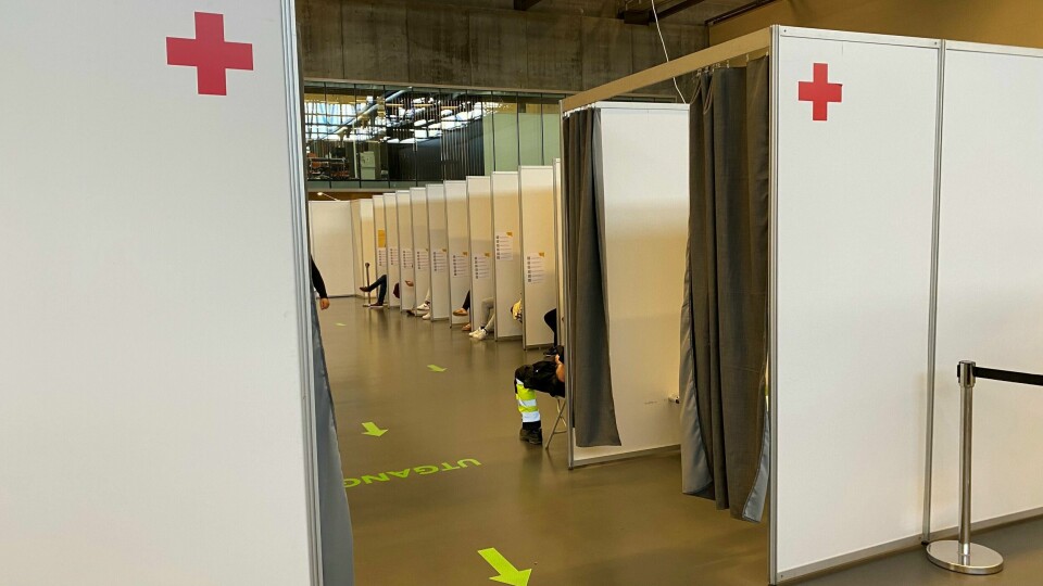 Vaksinering i Forum Expo på Tjensvoll. Vaksinering