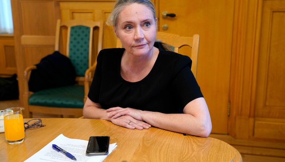 Stortingspresident Eva Kristin Hansen fotografert på Stortinget onsdag under et intervju om hennes pendlerbolig. Stortingspresident Eva Kristin Hansen fotografert på Stortinget onsdag under et intervju om hennes pendlerbolig.