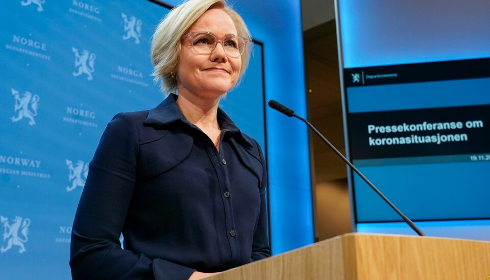 Helseminister Ingvild Kjerkol hadde bare håp og formaninger på dagsorden fredag. .