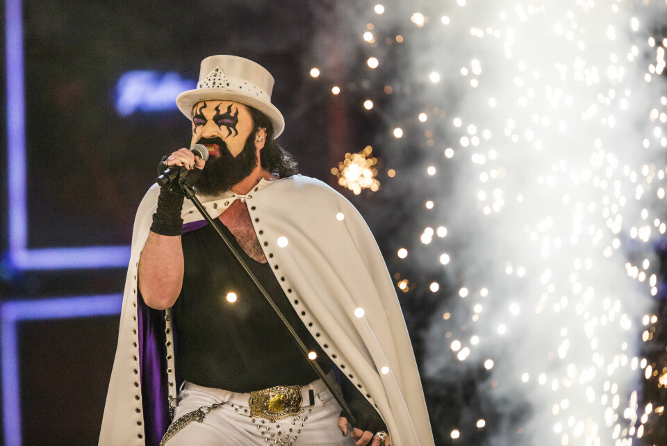 Hans-Erik Dyvik Husby, alias Hank von Hell, fremfører sangen 'Fake it' under Melodi Grand Prix i Oslo Spektrum i 2019. Hans-Erik Dyvik Husby, alias Hank von Hell, fremfører sangen 'Fake it' under Melodi Grand Prix i Oslo Spektrum i 2019.