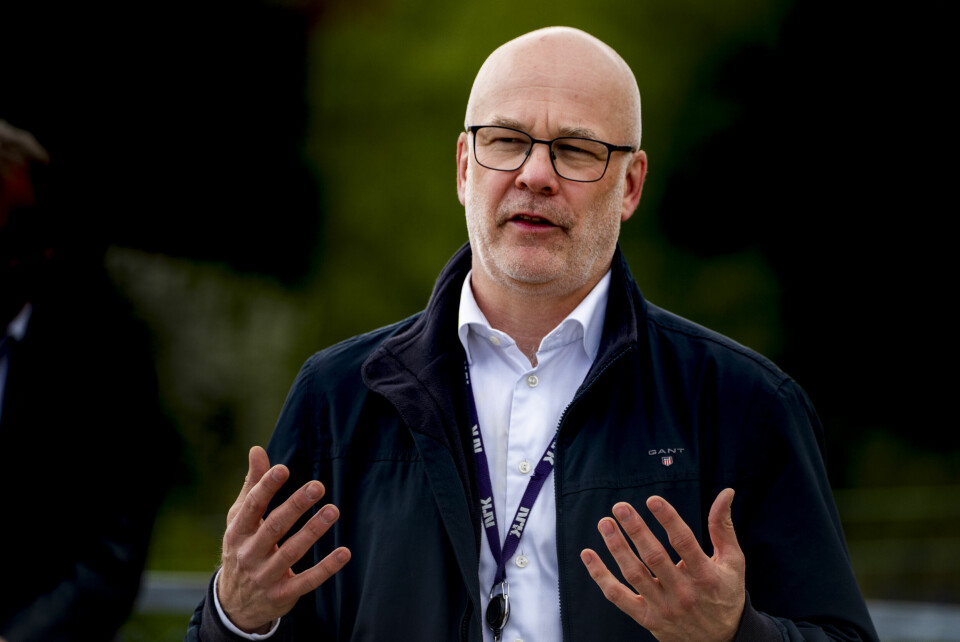 Oslo 20210518. Kringkastingssjef Thor Gjermund Eriksen under pressemøtet om flyttingen av NRKs hovedkontor fra Marienlyst til Ensjø. Kringkastingssjef Thor Gjermund Eriksen er kalt inn som vitner i VGTVs ankesak mot Viaplay-eier Nent. Foto: Terje Pedersen / NTB