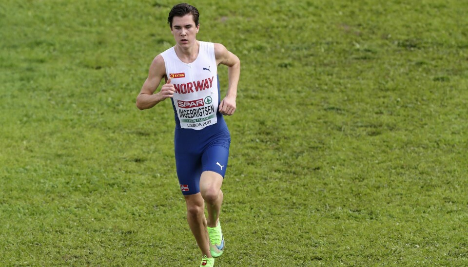 Jakob Ingebrigtsen i aksjon i U20-klassen i terrengløp-EM i 2019. I år kan han stille som eliteløper. Jakob Ingebrigtsen i aksjon i U20-klassen i terrengløp-EM i 2019. I år kan han stille som eliteløper. Foto: Pedro Rocha / AP Photo / NTB