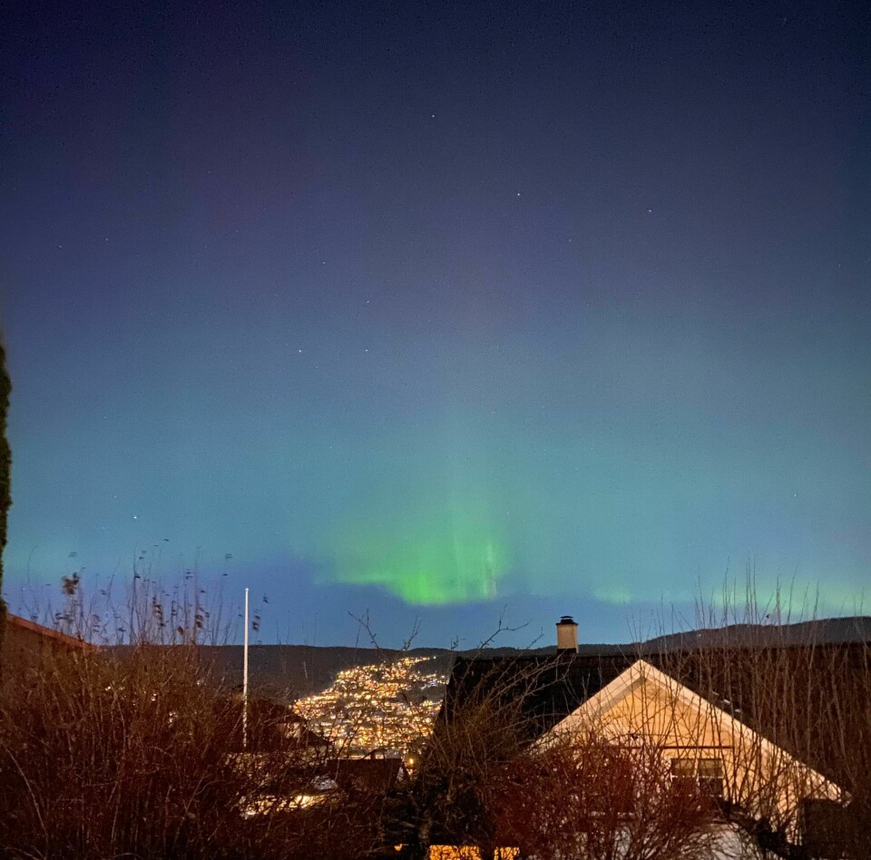 Nordlyset observert i natt. Nordlyset observert i natt.
