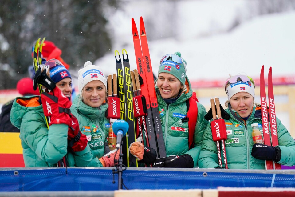 Heidi Weng, Therese Johaug, Tiril Udnes Weng og Helene Marie Fossesholm er alle i det første norske uttaket til Beijing-OL. Heidi Weng, Therese Johaug, Tiril Udnes Weng og Helene Marie Fossesholm er alle i det første norske uttaket til Beijing-OL. Foto: Fredrik Varfjell / NTB