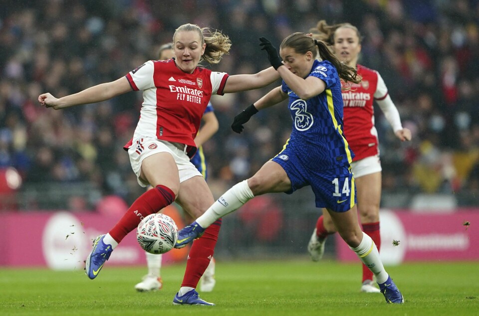 Frida Maanum og Arsenal måtte gi tapt mot Chelsea og Fran Kirby i FA-cupfinalen. Frida Maanum og Arsenal måtte gi tapt mot Chelsea og Fran Kirby i FA-cupfinalen. Foto: Zac Goodwin/PA via AP / NTB