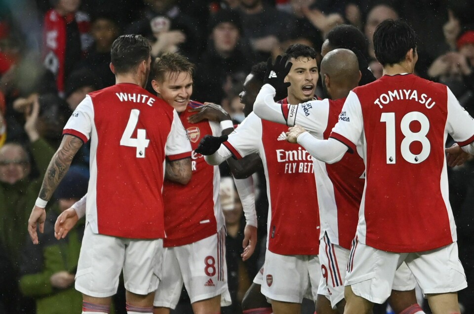 Martin Ødegaard kunne juble for sitt tredje mål på tre kamper, og tre nye poeng hjemme mot Southampton etter Arsenals 3-0-seier. Martin Ødegaard kunne juble for sitt tredje mål på tre kamper, og tre nye poeng hjemme mot Southampton etter Arsenals 3-0-seier.