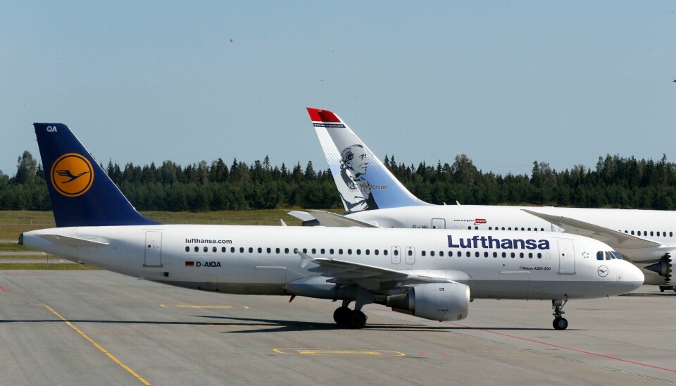 Lufthansa vil fly Sola-Frankfurt sju ganger i uken fra og med 2. mai 2022. En Airbus fra Lufthansa på Oslo lufthavn. Foto: Vidar Ruud / NTB