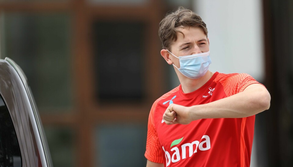 Sander Berge kan være tilbake på banen søndag. Sander Berge i forbindelse med landslagstrening på Marbella Football Center i San Pedro ved Marbella i slutten av mars. Foto: Geir Olsen / NTB.