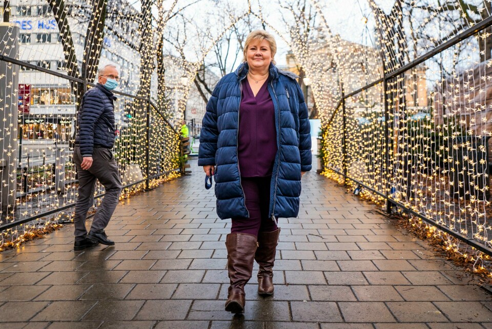 – Det aller viktigste for oss neste år er å spleise de ledige jobbene med dem som ikke har jobb, sier Høyre-leder Erna Solberg. – Det aller viktigste for oss neste år er å spleise de ledige jobbene med dem som ikke har jobb, sier Høyre-leder Erna Solberg. Foto: Håkon Mosvold Larsen / NTB