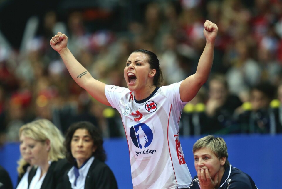 Norge sikret seg nok et EM-gull i håndball søndag. Her jubler Nora Mørk. Foto: NTB SCANPIX