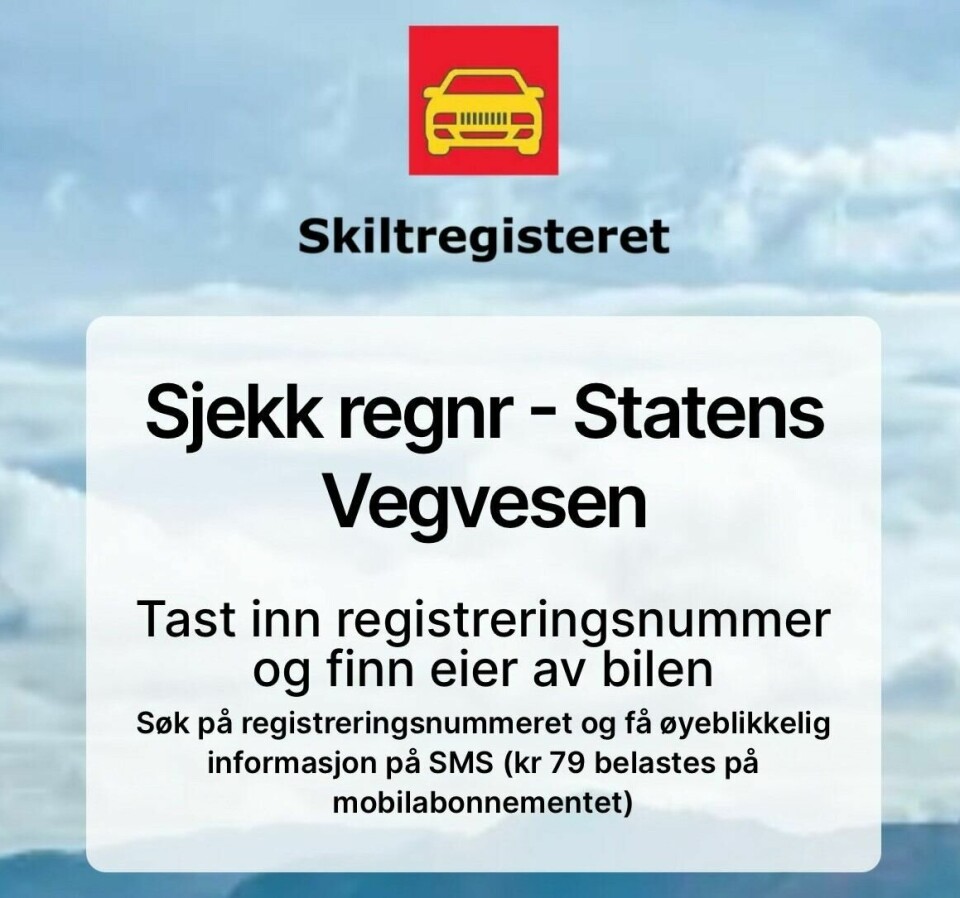 Slik framstår Skiltregisterets tilbud på nettet. Slik framstår Skiltregisterets tilbud på nettet.