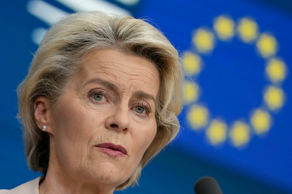 Kommisjonspresident Ursula von der Leyen. EU-parlamentet skal torsdag stemme over gjenoppnevnelsen av Ursula von der Leyen som leder for EU-kommisjonen. Foto: Virginia Mayo / AP / NTB