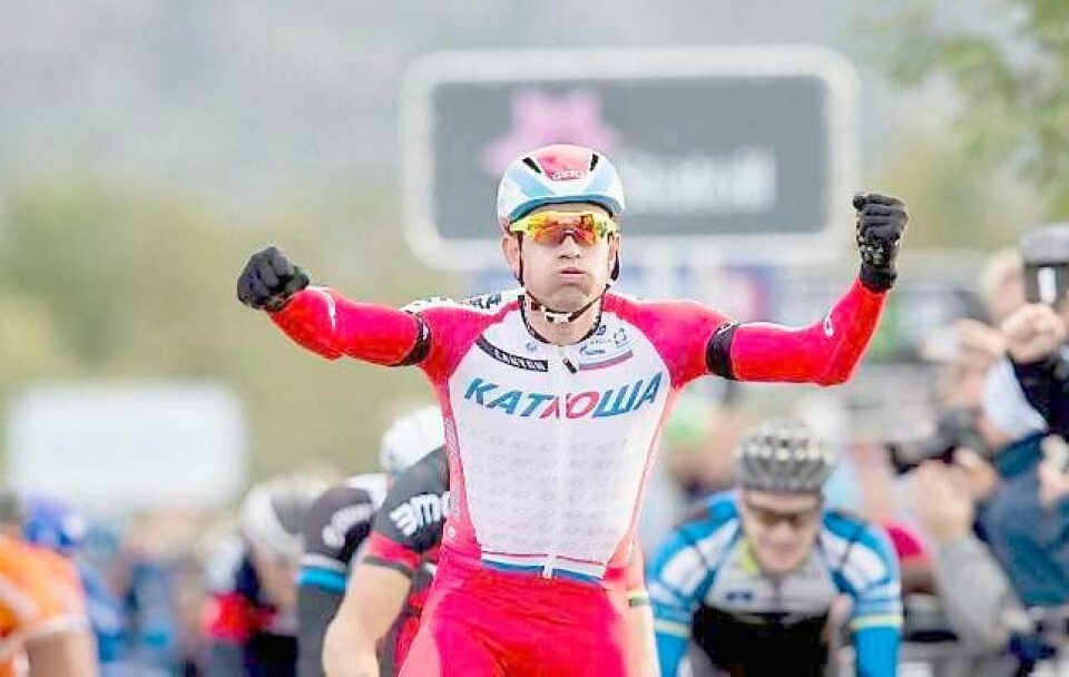 Alexander Kristoffs seiersrekke ser ikke ut til å stoppe med det første. I går vant den norske Katjusja-rytteren i Hamburg. FOTO: VEGARD GRØTT/NTB SCANPIX