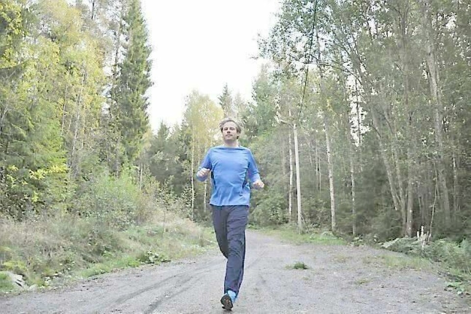 Tom Nilsen har en rolig treningsuke i Mossemarka før Oslo maraton på lørdag. FOTO: ELISABETH SKOVLY