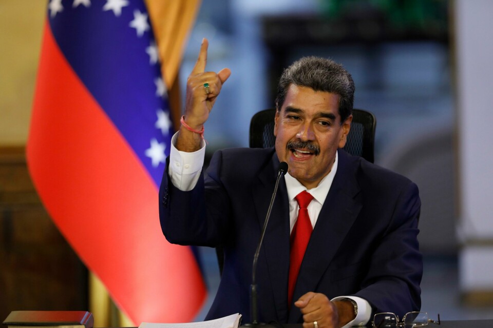 Nicolás Maduro er ikke Venezuelas legitime president etter forrige søndags valg, mener flere land. Nicolás Maduro er ikke Venezuelas legitime president etter forrige søndags valg, mener flere land. Foto: Cristian Hernandez / AP / NTB