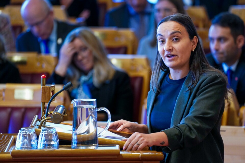 Rødts Seher Aydar sier at venstresiden har vært for forsiktige om konsekvensene av kriminalitet. Rødts Seher Aydar ønsker å stanse utrullingen av Helseplattformen. Foto: Terje Pedersen / NTB