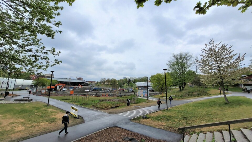 Nye Jordal Idrettspark, under oppgradering sommeren 2022 Nye Jordal Idrettspark, under oppgradering sommeren 2022