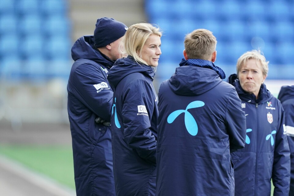 Ada Stolsmo Hegerberg under treningen til kvinnelandslaget på Ullevaal stadion før VM-kvalifiseringskampen mot Kosovo. Ada Stolsmo Hegerberg under treningen til kvinnelandslaget på Ullevaal stadion før VM-kvalifiseringskampen mot Kosovo. Foto: Stian Lysberg Solum / NTB