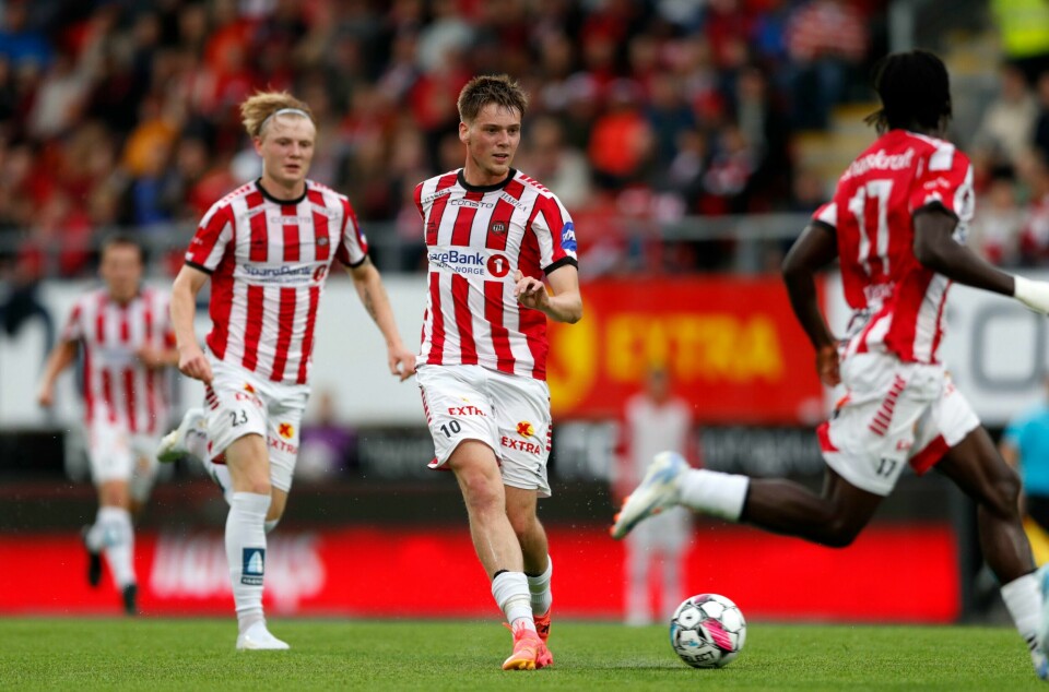 Jakob Romsaas scoret for Tromsø torsdag. Her i en tidligere kamp i kvalifiseringen. Jakob Romsaas scoret for Tromsø torsdag. Her i en tidligere kamp i kvalifiseringen.Foto: Rune Stoltz Bertinussen / NTB